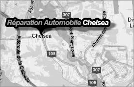 Carte indiquant des directions pour se rendre à Réparation automobile Chelsea.